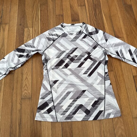 Coolibar UPF 50+ Women's Accelera Tee Fitness Gray/ White Size Small - Picture 2 of 7